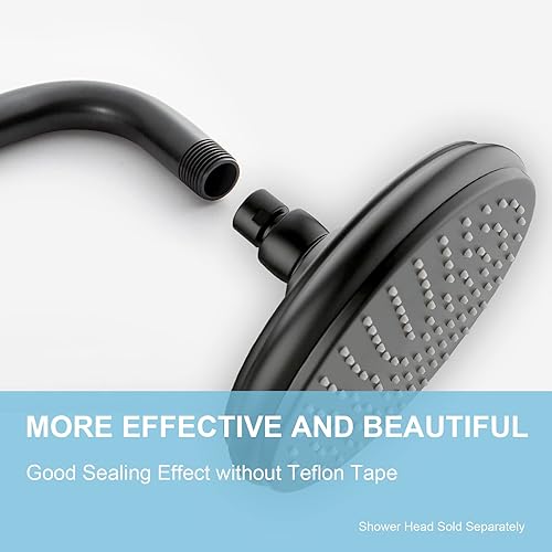 Miniatura 55 de OFFO Brazo de ducha con brida, 6 pulgadas de níquel cepillado para montaje en pared, ángulo de repuesto para cabezal de ducha fijo y cabezal