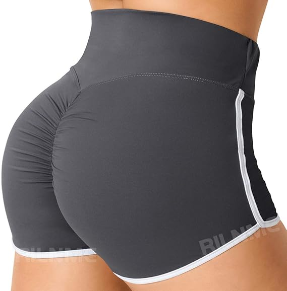 RILNME Women Scrunch Butt Workout Shorts High Waist Booty Lifting