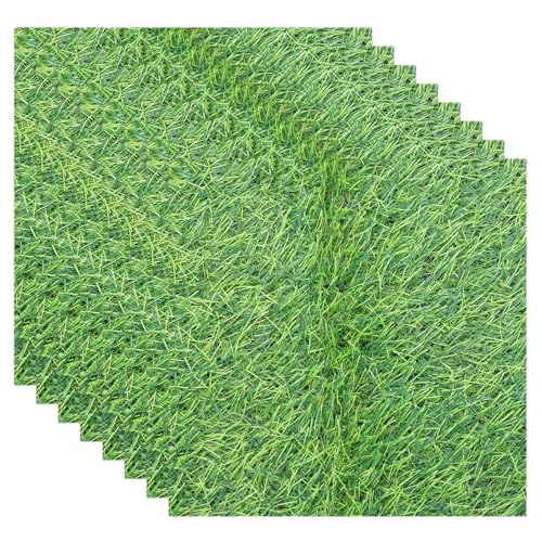 QUARKZMAN 8 Pcs Alfombra De Césped Artificial, 30cm x 30cm x 3mm Césped Falso Realista Para Decoración De Jardín Exterior, Patio, Paisaje