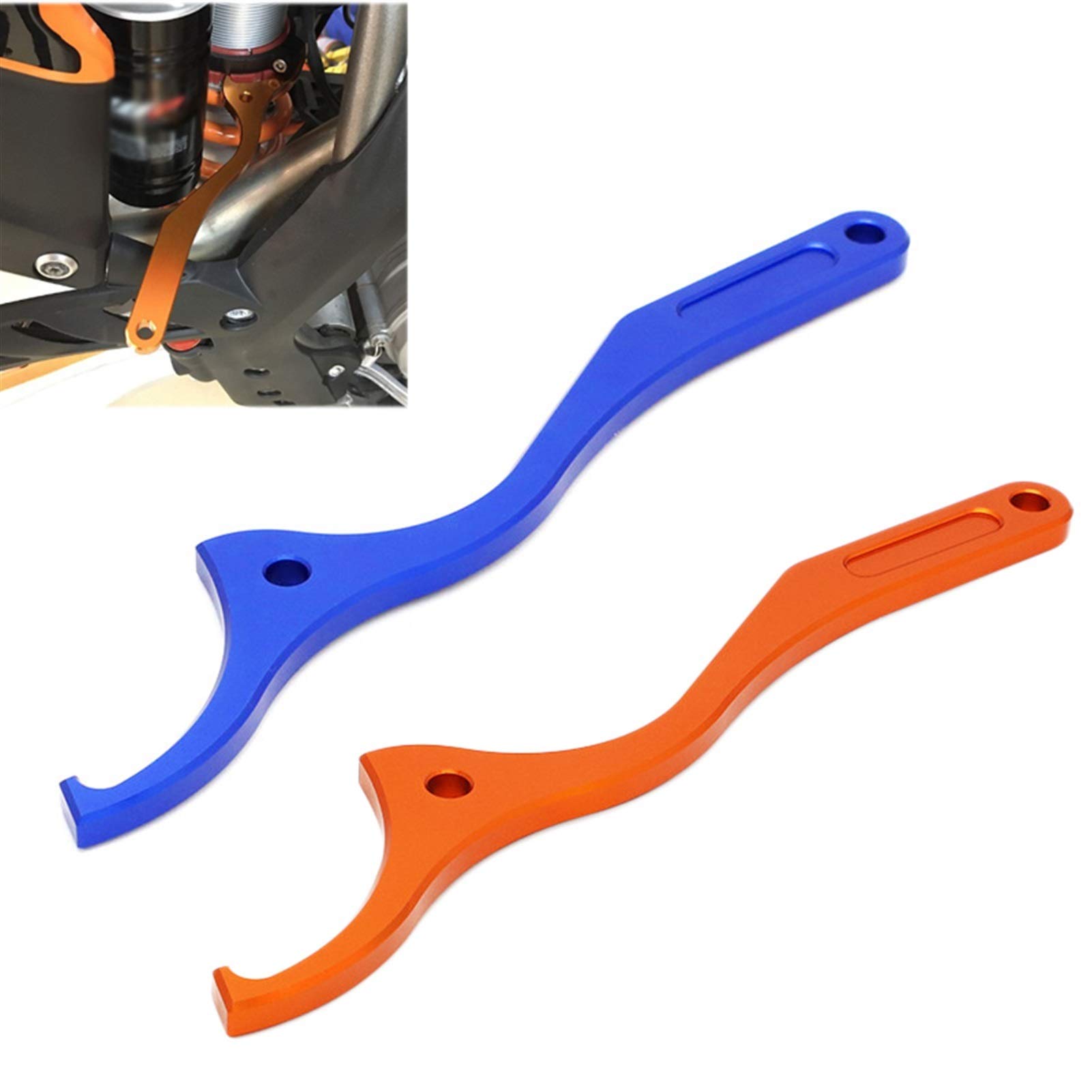 Schraubenschlüssel Werkzeug Haken Stoßdämpfer Schlüssel for KTM Husq.Varna TE FE TC FC 125 250 300 350 450 501 14-16 SX SXF XC XCF XCW(Orange)