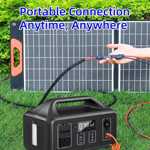 Leehitech 4 in 1 Solarladekabel Universal Solarstecker auf Anderson/XT60/DC7909/DC5521 Stecker Adapter Solar 12AWG/16AWG Kabel für Solarpanel, Tragbare Powerstation, Solargeneratoren, 1M