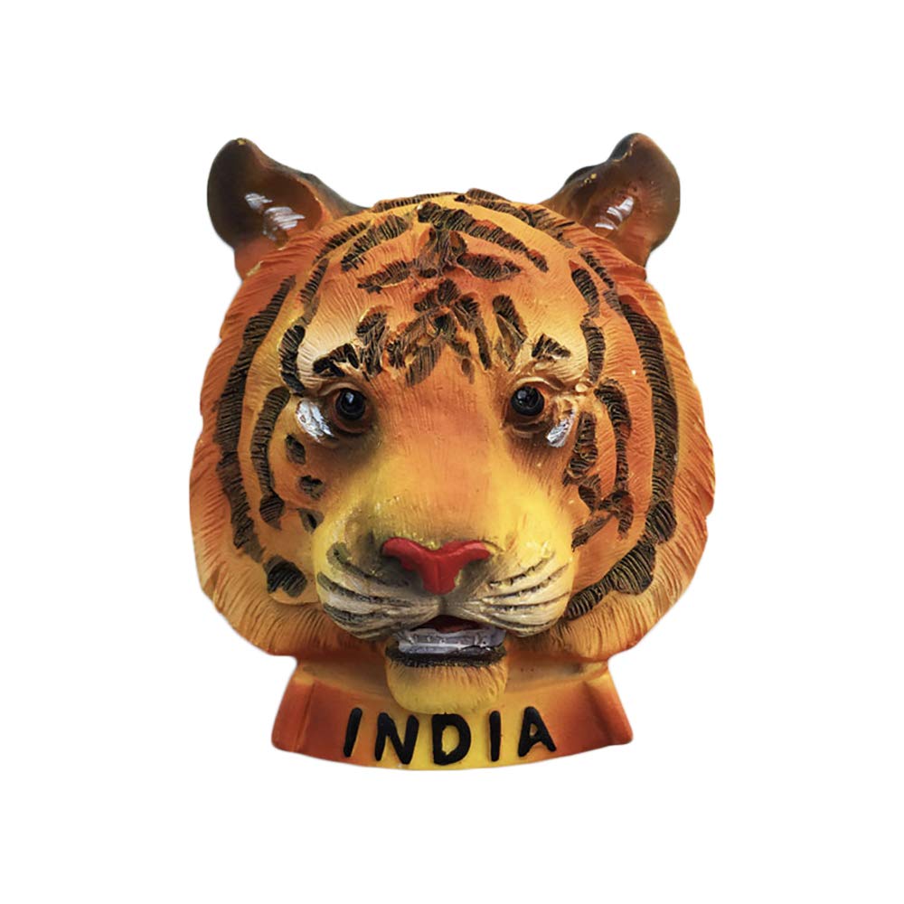 Tigre del Bengala indiano Testa 3D Magnete del frigorifero Artigianato Souvenir Magneti per frigorifero in resina Collezione Regalo da viaggio