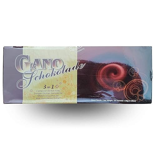 Gano Excel Gano - Caja de 10 chocolates, 20 bolsitas cada una + 5 bolsitas Gano Excel Tongkat Ali