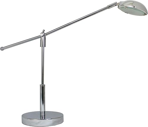 Miniatura 4 de Simple Designs LD1091-CHR Lámpara de escritorio LED de 21 pulgadas con brazo de equilibrio y cabezal giratorio ultra móvil, para oficina,