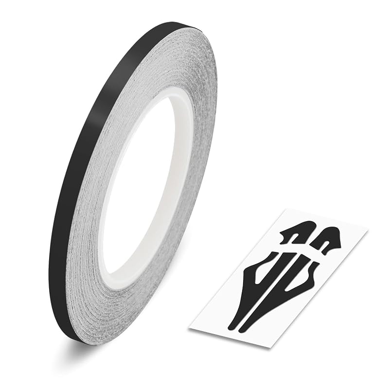 Fita de pinstriping adesiva preta acetinada AutoXpress Motors Group para personalização automotiva – 3 mm x aproximadamente 9,80 m