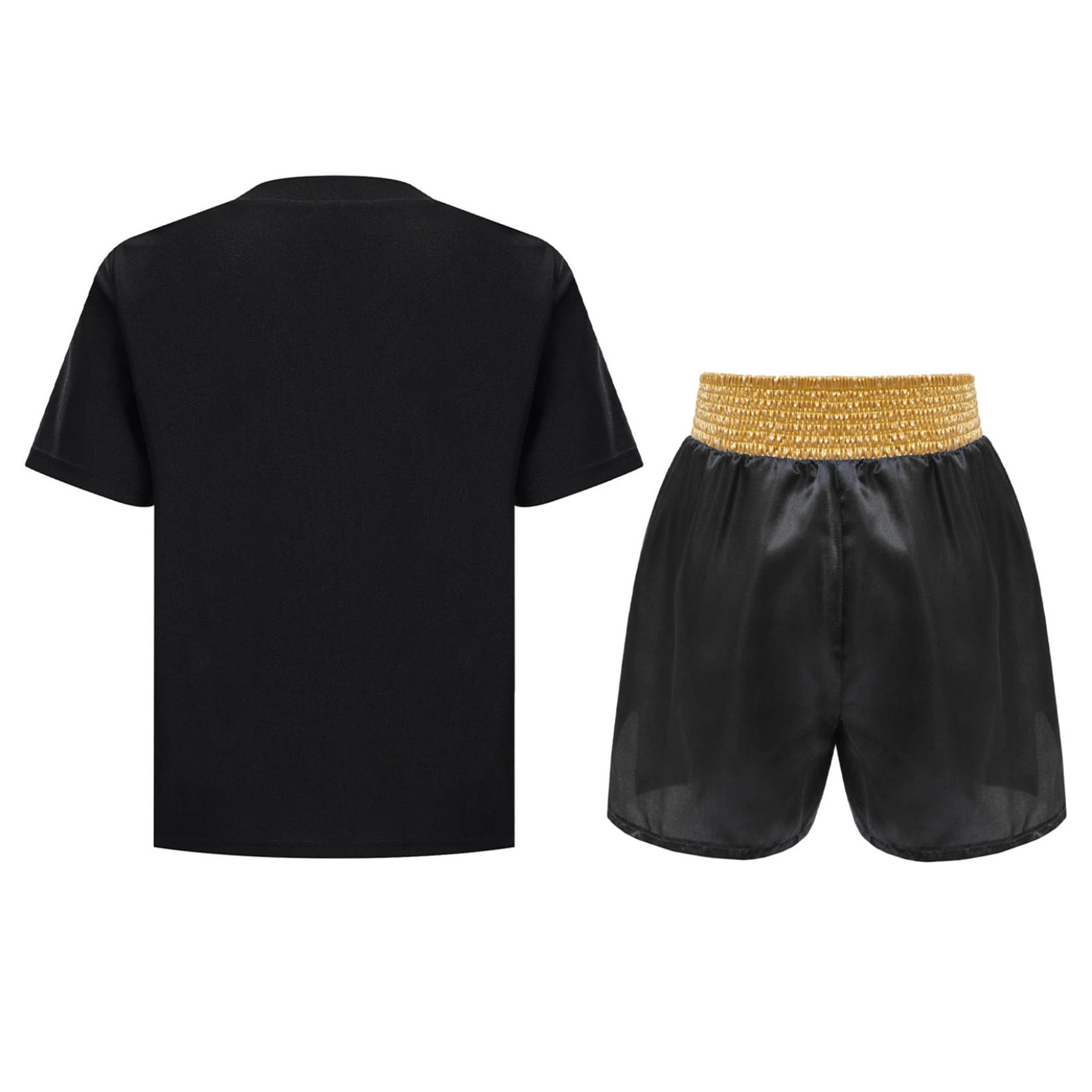 Runhomal - Chándales para niños, pantalones cortos de boxeo, traje de boxeo, camiseta de boxeo, entrenador, muay tailandés, fitness