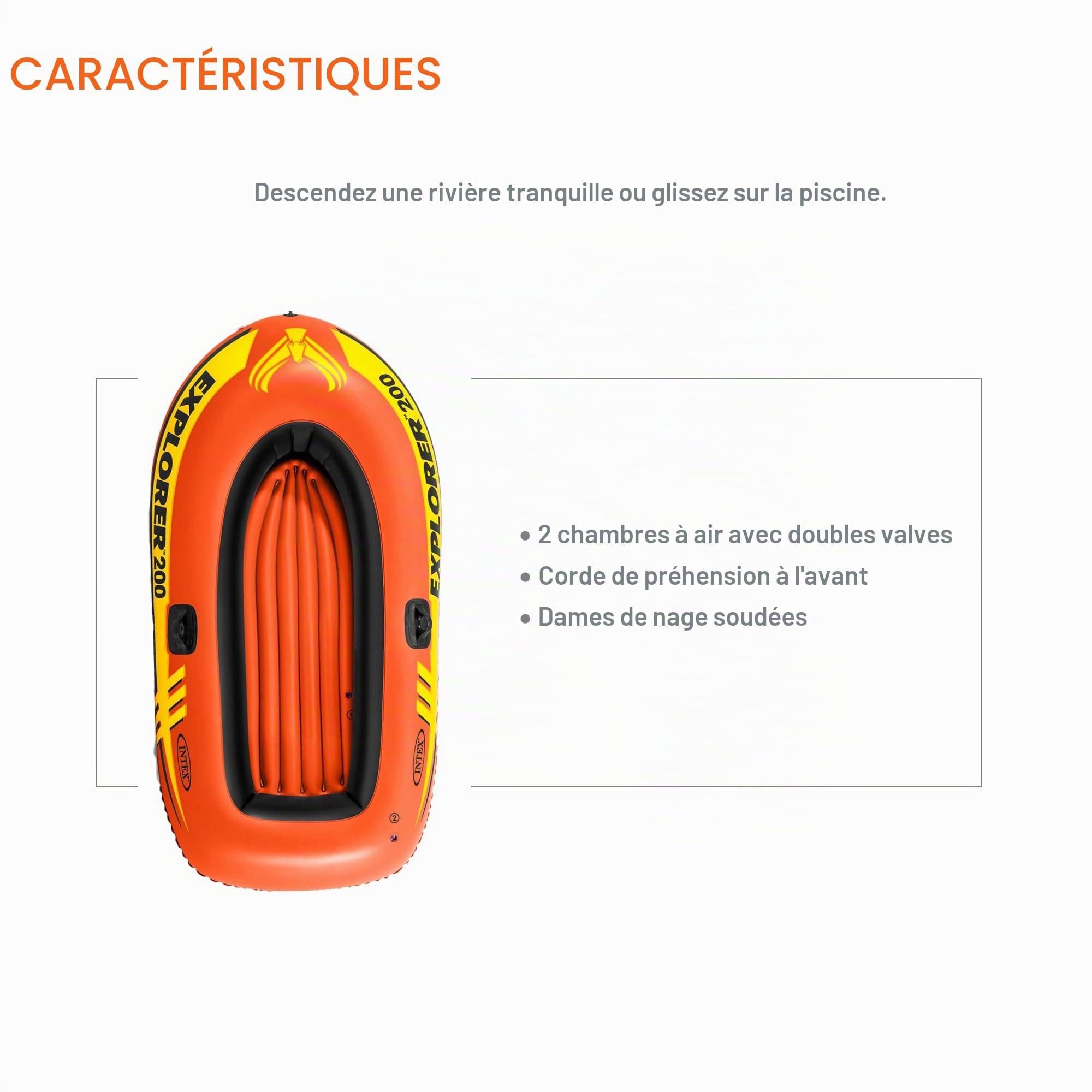 Intex Explorer 200 Bateau de pêche Gonflable pour 2 Personnes
