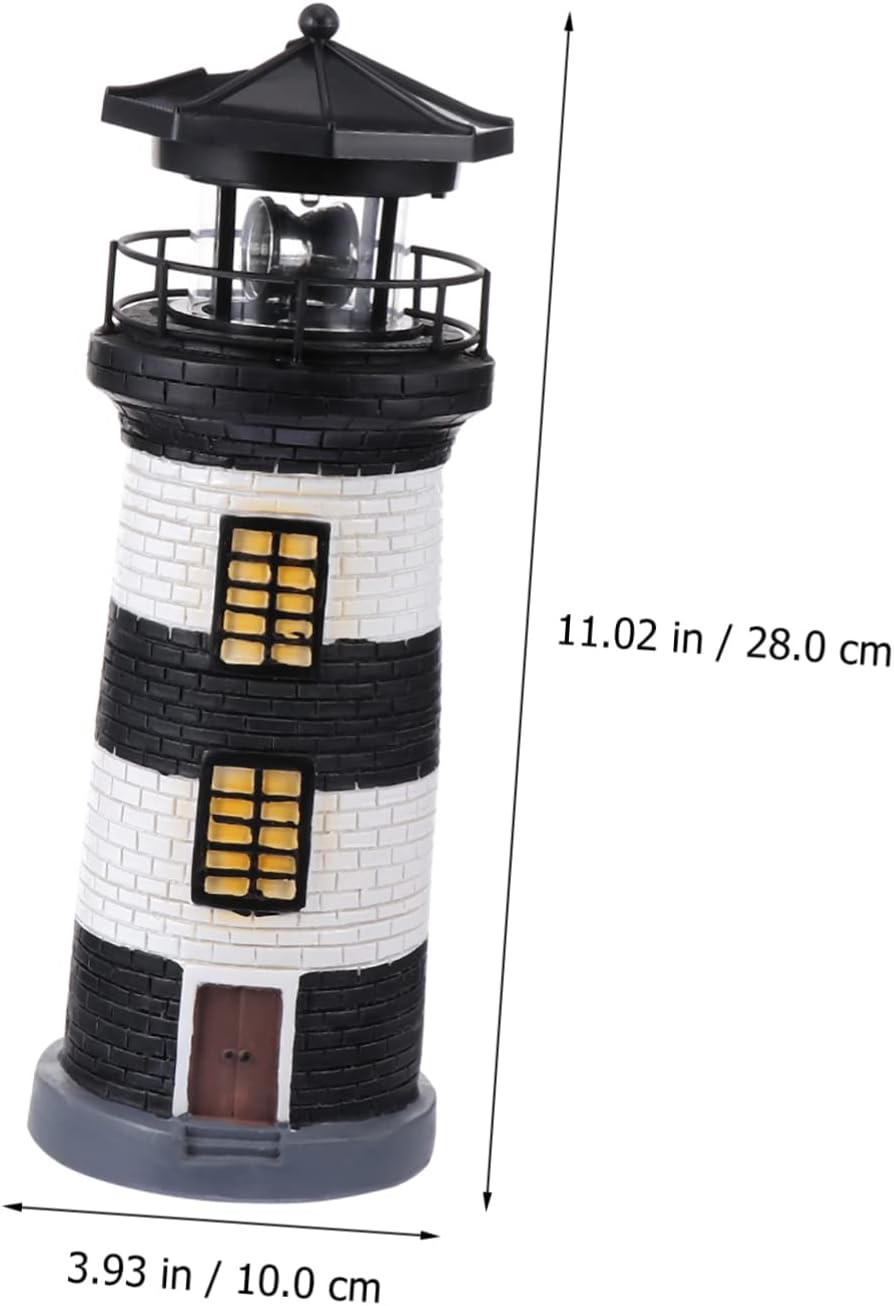 UPKOCH Chic Solar Lighthouse Decorative Garden Lamp for Outdoor Patios Unique Solar-Powered Light for Garden Decoration and Design