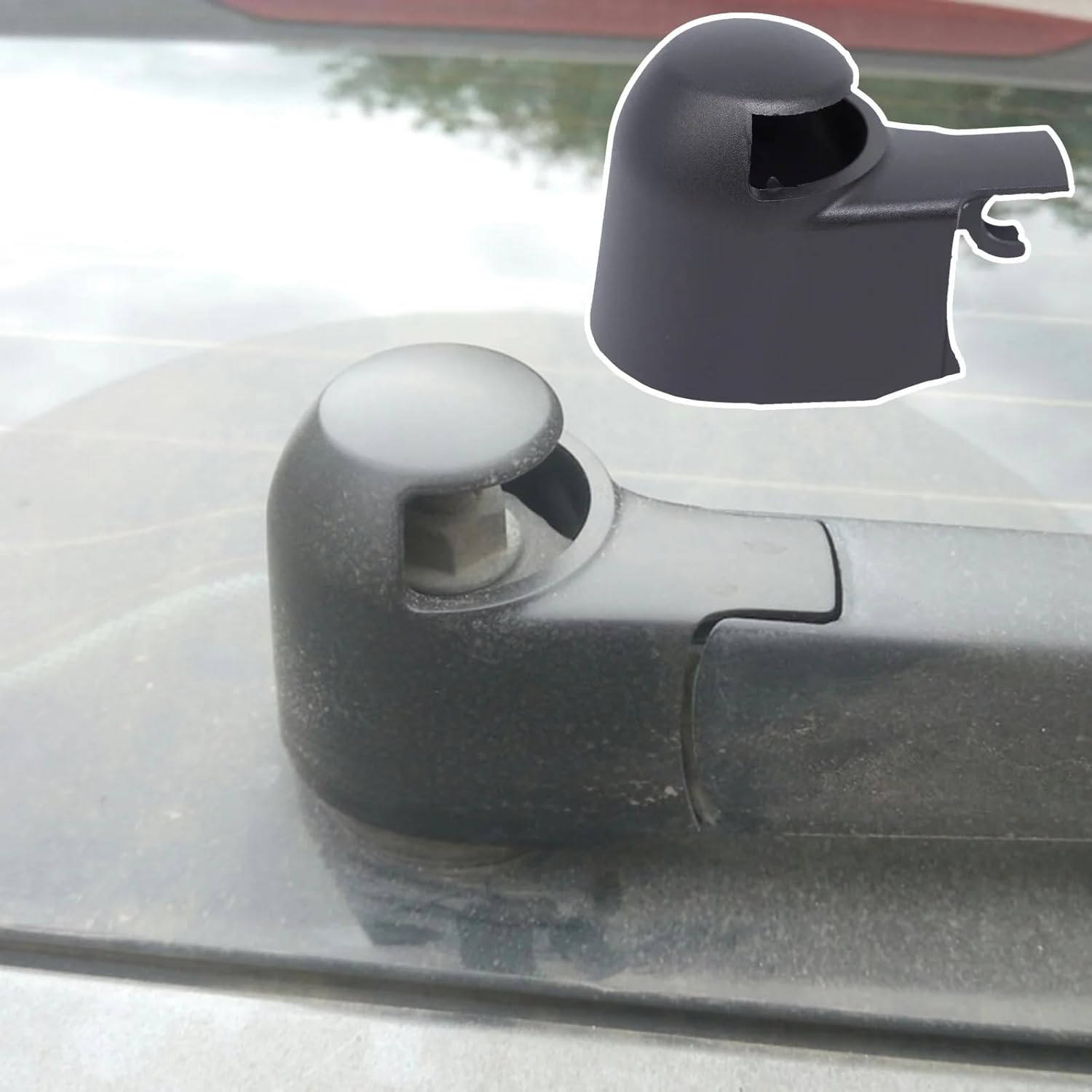 Windshield Wiper Nozzle Compatible with VW for Tiguan MK1 5N 2007-2018 for Touran 1T1 1T2 1T3 2003-2010 Rear Wiper Arm Rocker Bolts Cover Washer Nozzle (1X Cap)