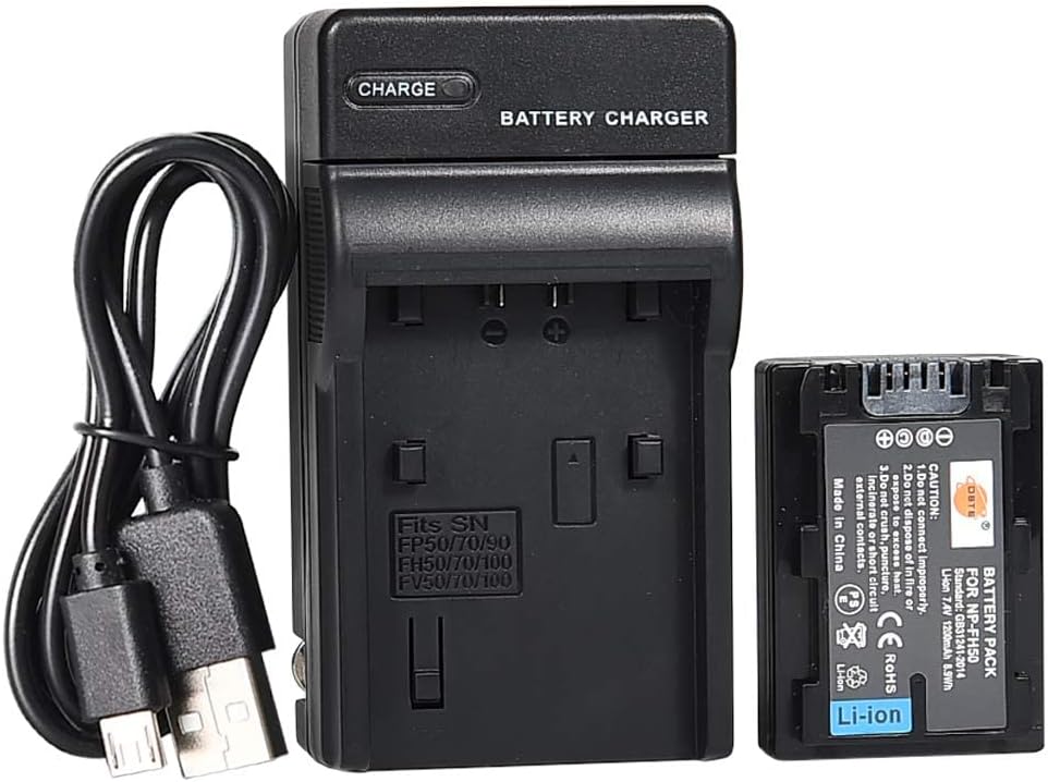 Batteria NP-FH50 Con Caricabatterie Per Fotocamera Sony Alpha DSLR-A230 A290 A330 A380 A390 - Foto 3