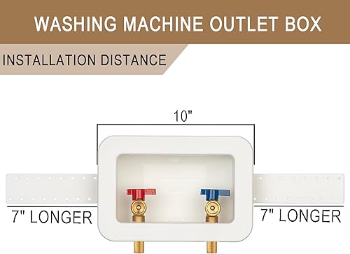 Miniatura 8 de Caja de salida para lavadora de 12 pulgada para sudor e hilo con drenaje central de 2 pulgadas, conecta mangueras de lavadora de 34 pulgadas
