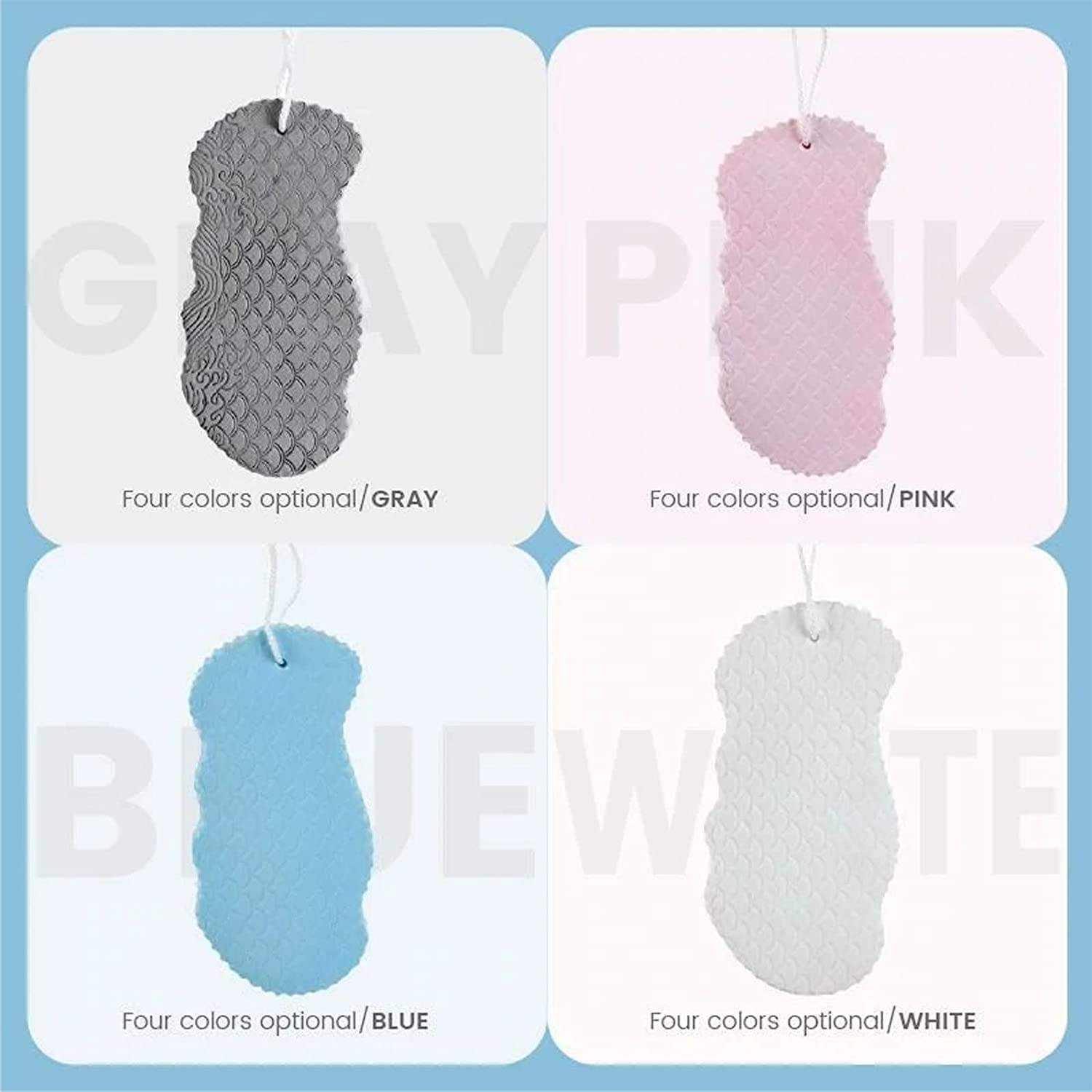 Ultra Soft Bath Body Shower Sponge,Super Morbida spugna esfoliante per il bagno, spugna esfoliante ultra morbida, per donne, uomini, bambini, grigio, 14 x 7 cm