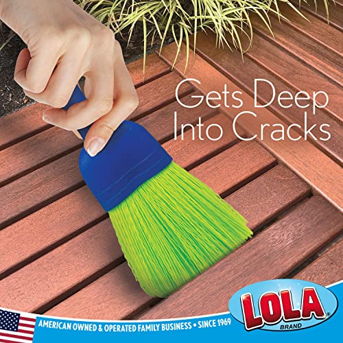 Lola Products Whisk Broom | Handheld Brush | Durable Poly Fiber & Nylon Bristle | Whisks Away Dirt & Dust | 9.5"L & 4"W Brush Head W/ Hang Hole For Easy Storage | Great For Indoor Or Outdoor Cleaning #TOP4