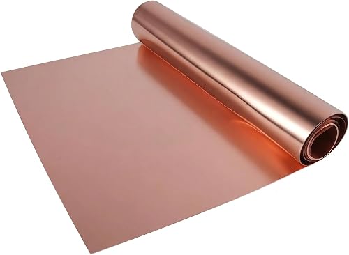 RiNTREE Copper Sheet for Crafting and Electrical Projects - 0.02mm x 100mm x 2m 