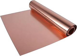 99.9% Pure Copper Sheet Metal Foil,44 Gauge(0.05mm) x 100mm x 2m Roll | High Conductivity Copper Strip for Electrical Repairs, EMI Shielding, Stained Glass, DIY Crafts and Soldering