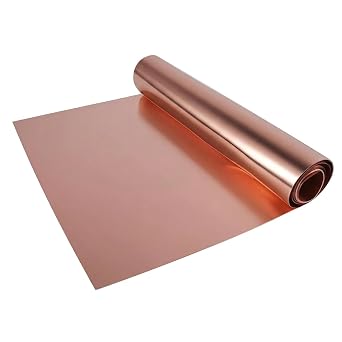 99.9% Pure Copper Sheet Metal Foil, 0.2mm x 10mm x 2m Roll | High Conductivity Copper Strip for Electrical Repairs, EMI Shielding, Stained Glass, DIY Crafts and Soldering