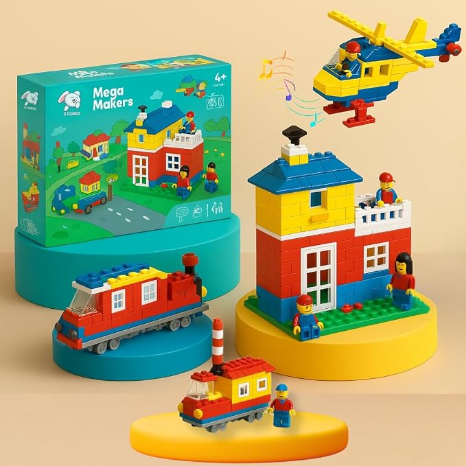 Storio Toys Mega Makers Kids 200 Pcs Building Construction