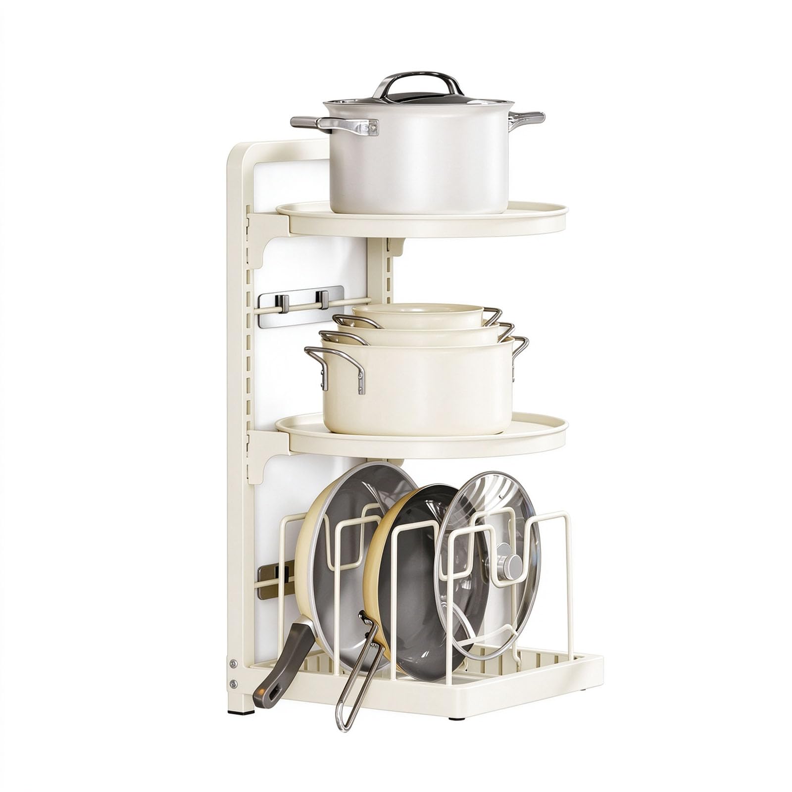 Égouttoir Casseroles Mural sans Perçage Porte Couvercles Réglable