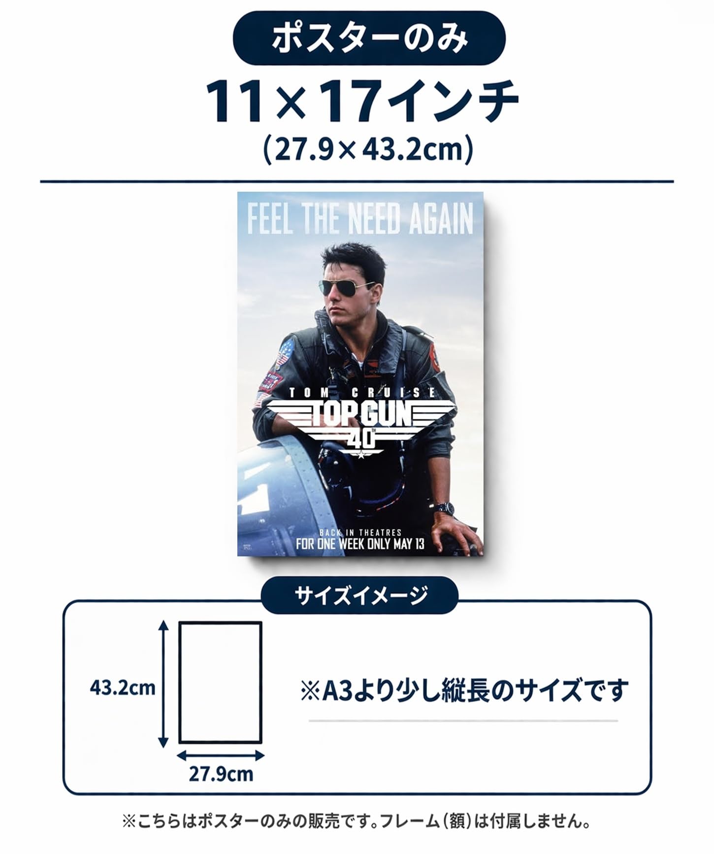 Amazon.co.jp: 映画ポスター トップガン 40周年記念デザイン TOPGUN