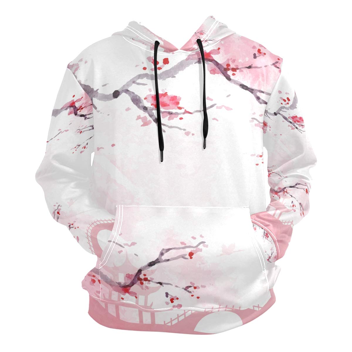 NanderHooded Sweatshirts Japanese Cherry Blossom Unisex Men's Pullover Hoodie Hoodies