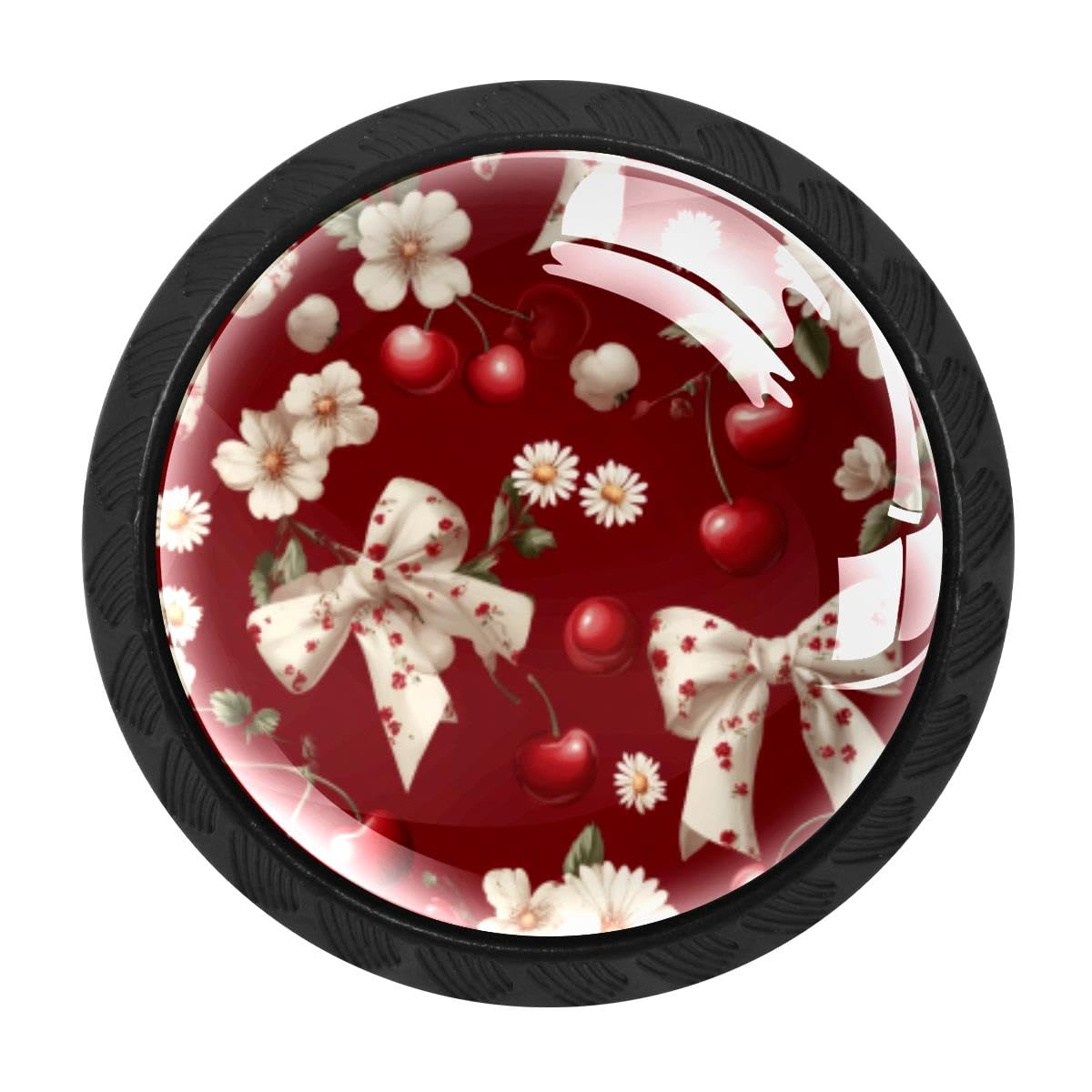 Heoeh Multi 9 4 Pcs Kitchen Cabinet Knobs, Cherry Bows Daisy Drawer Knobs Dresser Handles