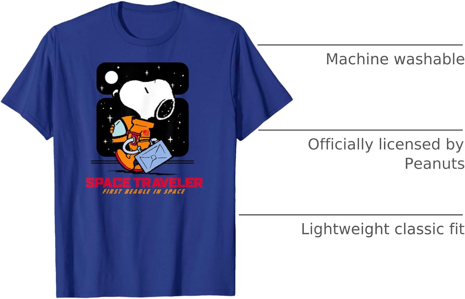 Amazon.com: Peanuts Space Traveler Snoopy T-Shirt : Clothing