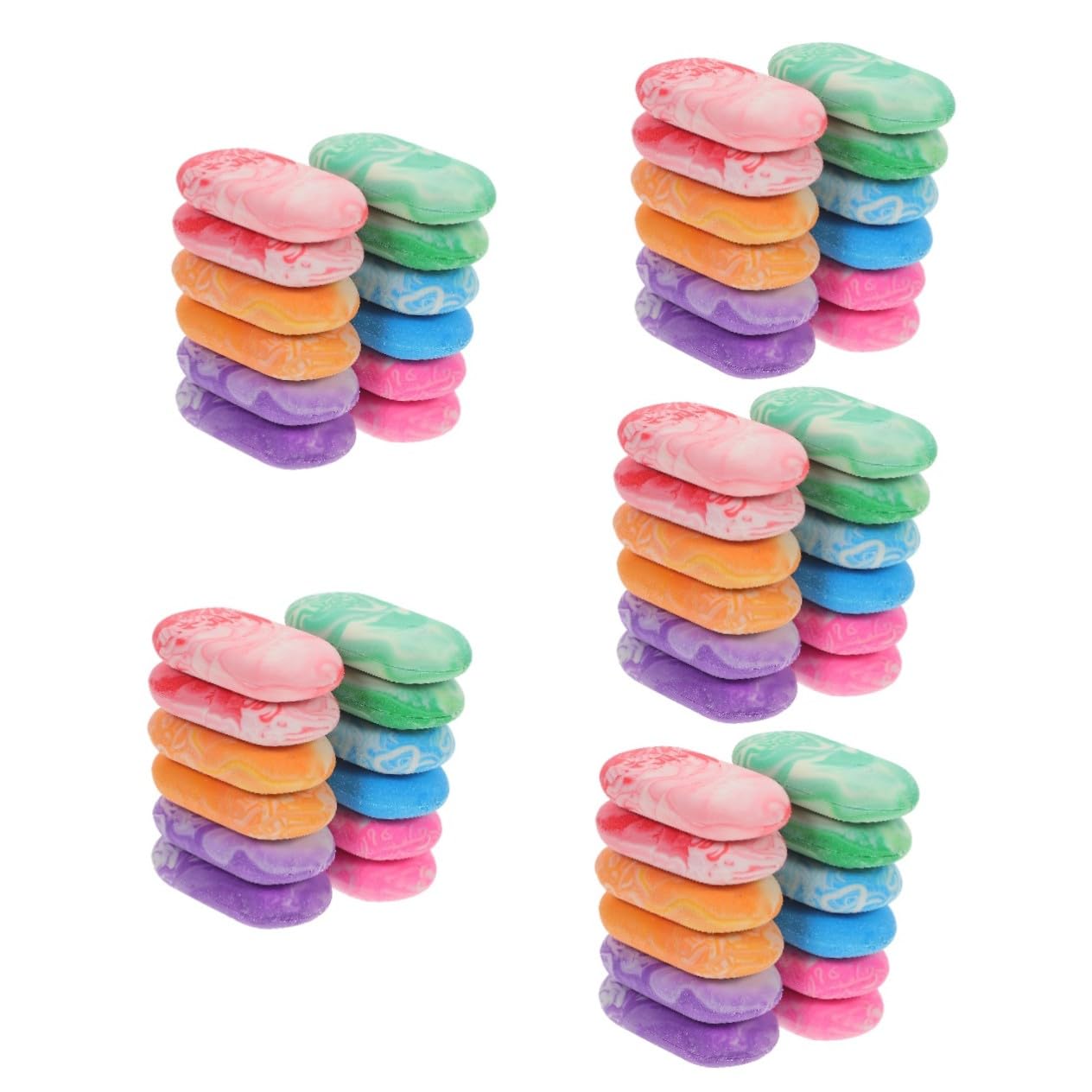 60 Stck. Marmor Radiergummis Oval Tpr Material Langlebig Weich Kleine Bunte Radierer für Schüler Schreibzubehör