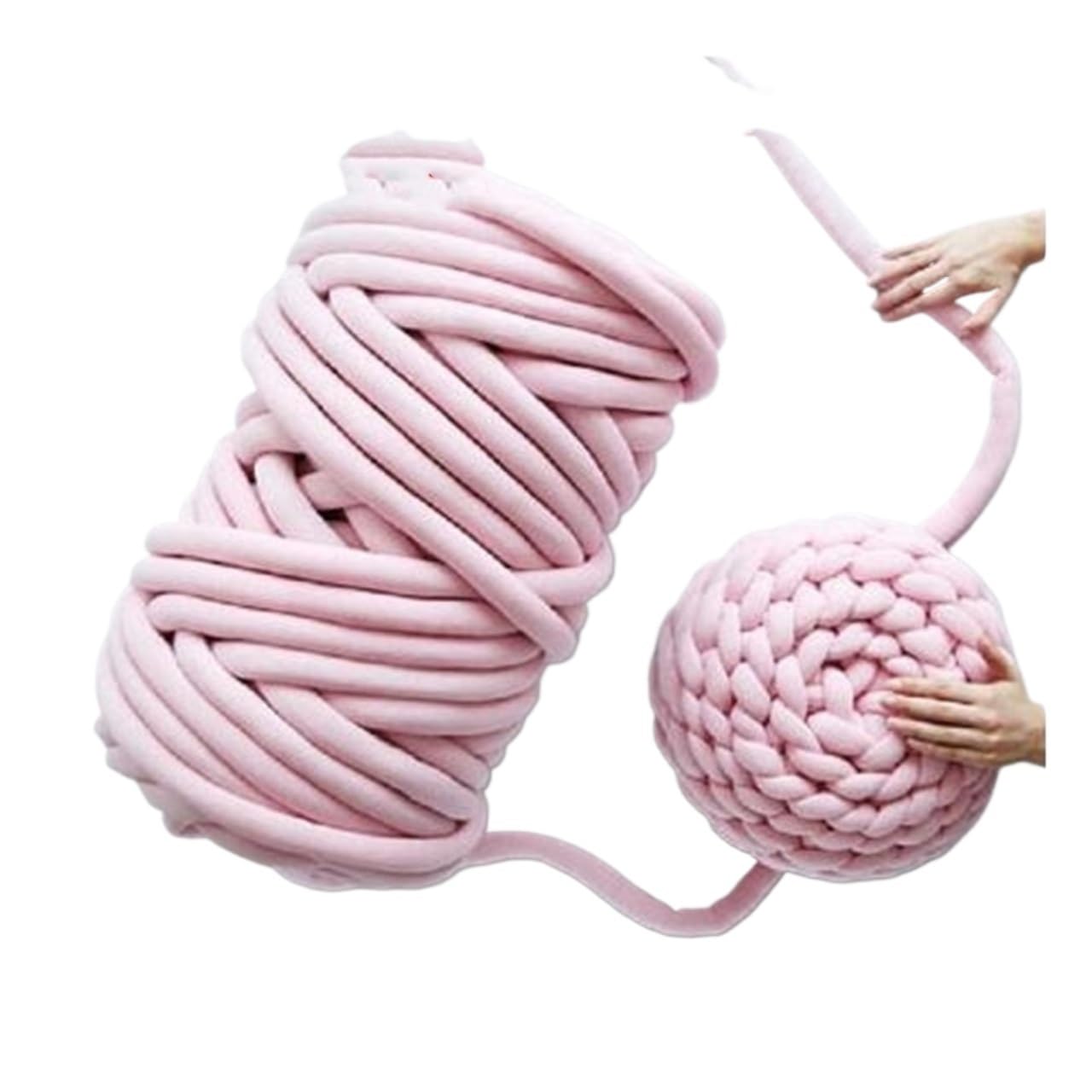 Włóczki do ręcznego dziergania, Cotton Chunky Yarn for Hand Knitting Multicolor(Pink 1kg)