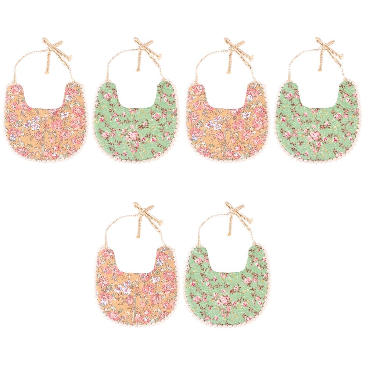 Abaodam 6piezas Baberos De Algodón Para Bebés Impermeables Doble Capa y Absorbentes Para Saliva y Dentición