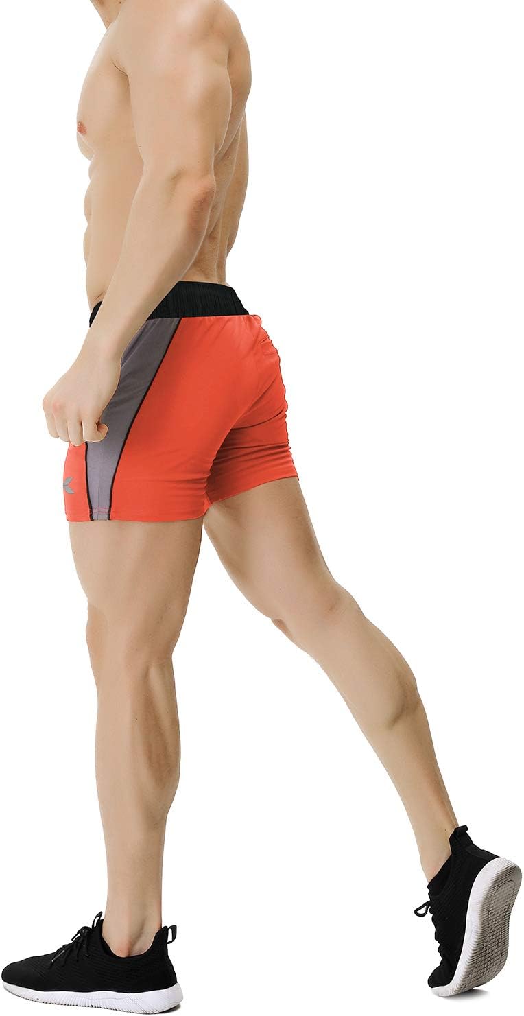 BROKIG Men's 5" Gym Bodybuilding Shorts Running Workout Lightweight Shorts Elastic Waistband with Pockets