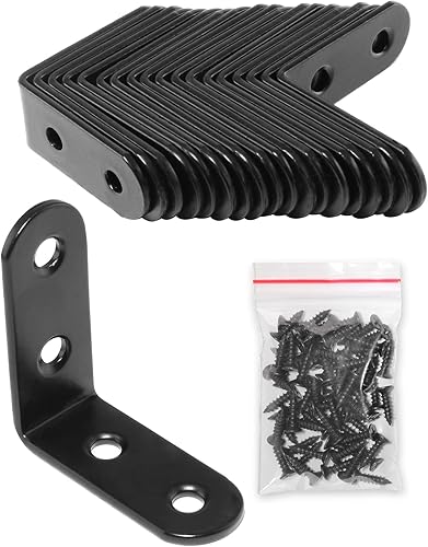 Miniatura 25 de 24 soportes ranurados en L resistentes, soporte de esquina ajustable en forma de L de 0.709 x 0.709 x 1.181 in, soportes de metal en ángulo recto