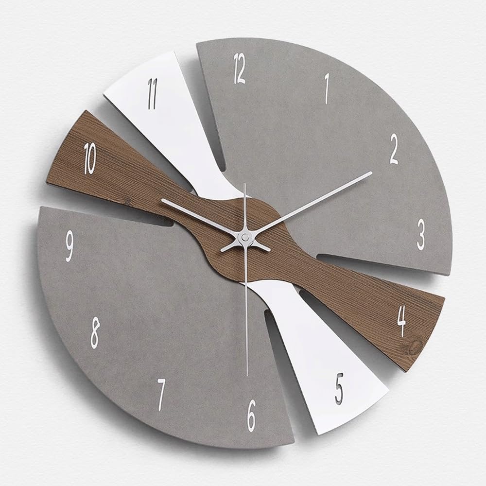 J9V4G6S3B5 Analogue Wall Clock Non Perforated Light Luxury Wall Clock for Home Use, Creative Decoration, Suitable for Living Rooms, Study, Bedrooms for Room Decoration(Gris)
