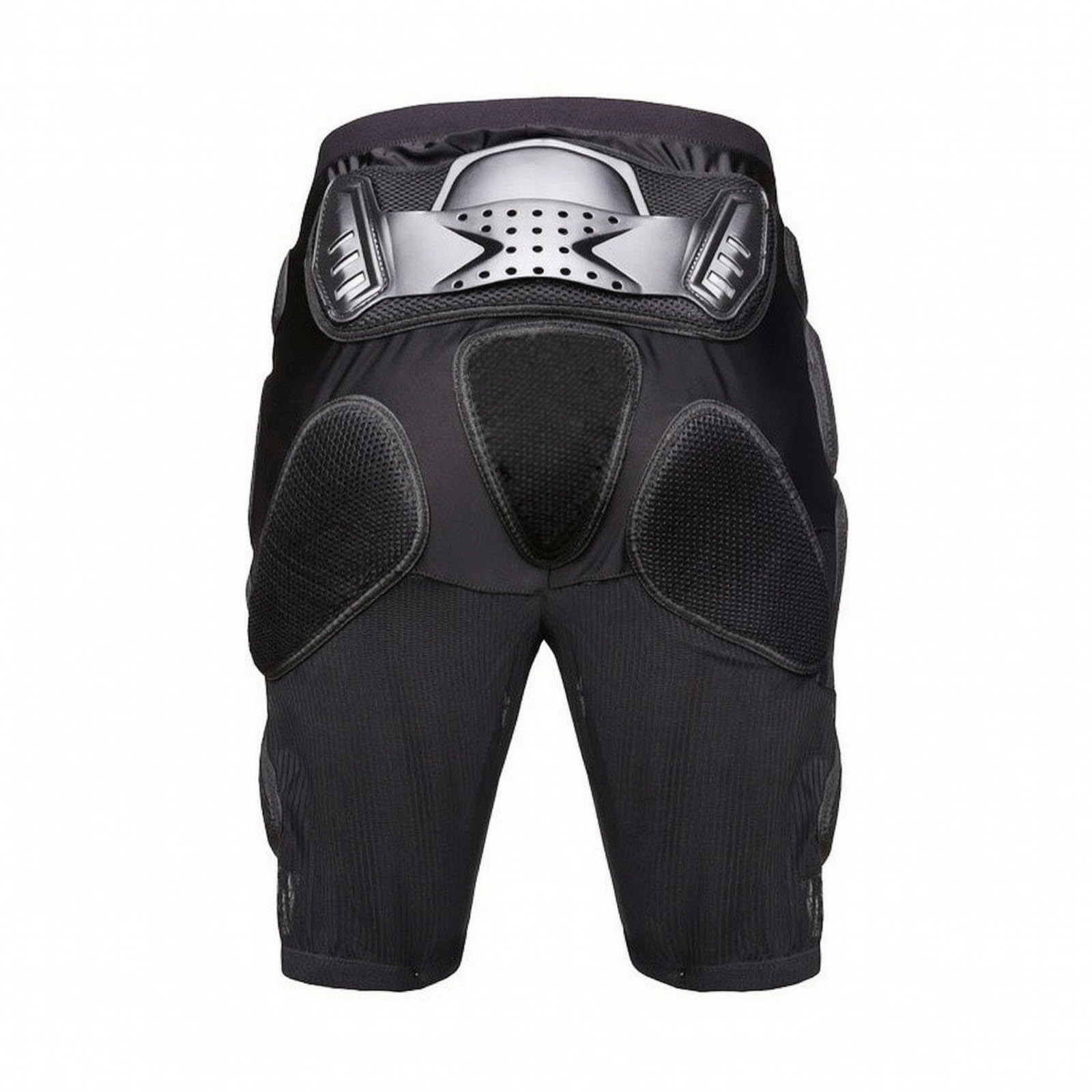 Pantaloni Motociclismo Protettivi Shorts Imbottiti Paracolpi Protezioni EVA Rinforzi Ginocchio Ventilazione Rete Fascia Elastica Sotto Pantaloni Adatti per Motocross Bici Training, Nero, XL