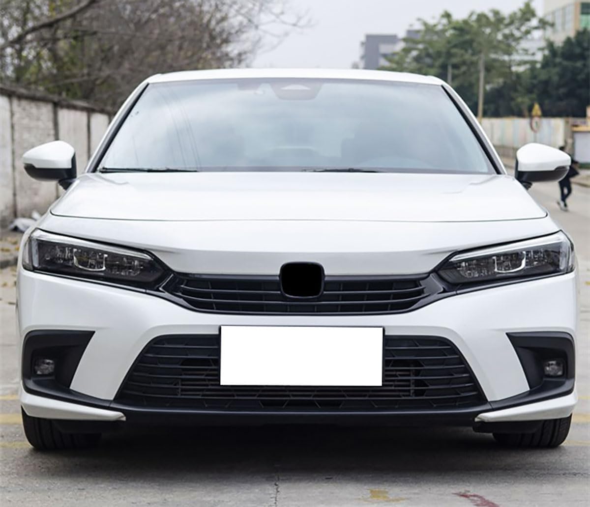 Front Grille Trim Compatible With Honda Civic 11TH GEN 2026 2025 2024 2023 2022 Front Bumper Grille Strip Frame Trim Exterior Car Accessories ABS 3PCS(Glossy Black Style)