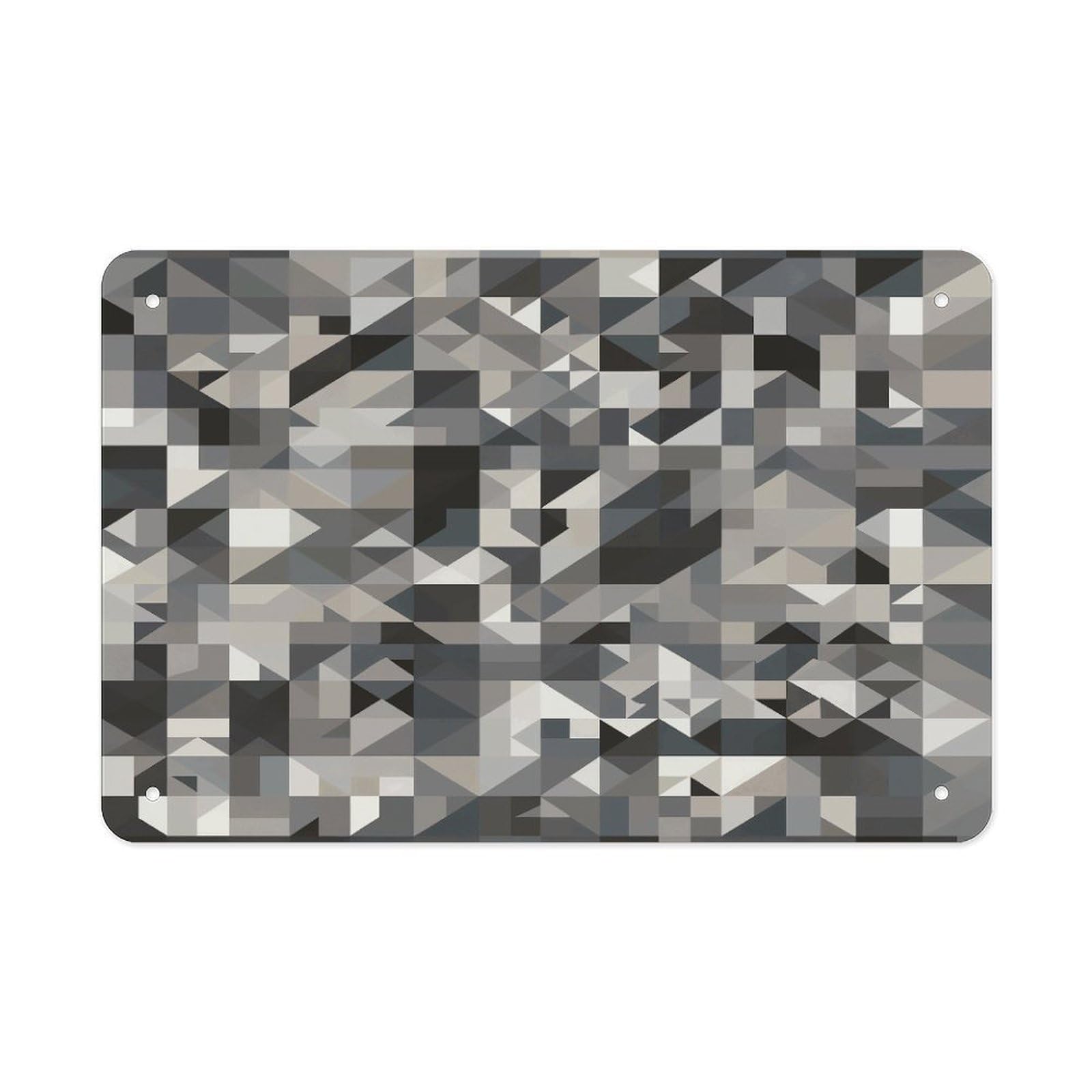Fekiloot Style Gray Pattern Metal Signs Wall Art Tin Sign