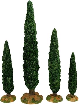 Fontanini by Roman Inc., Cypress Tree 4-Piece Set, 5" Collection, Nativity Figure and Accessories, Hand Sculpted and Painted 7x3x11