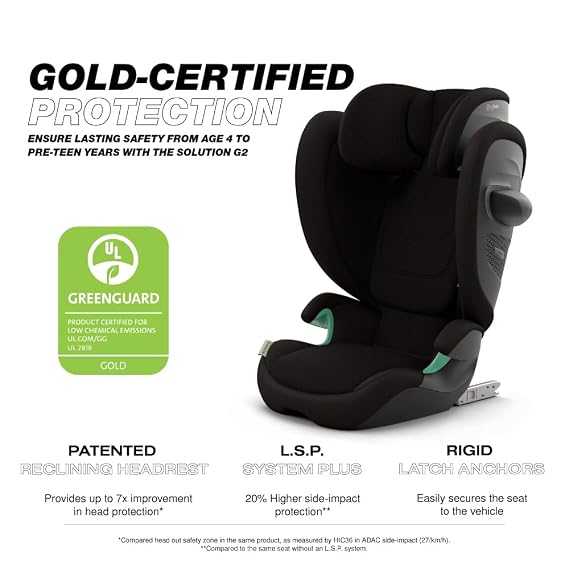 Solution G2 Folding Travel High-Back Booster - Moon Black