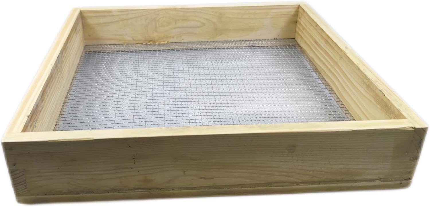 HANH Soil Sifter for Rocks, Wooden Hand Held Garden Dirt