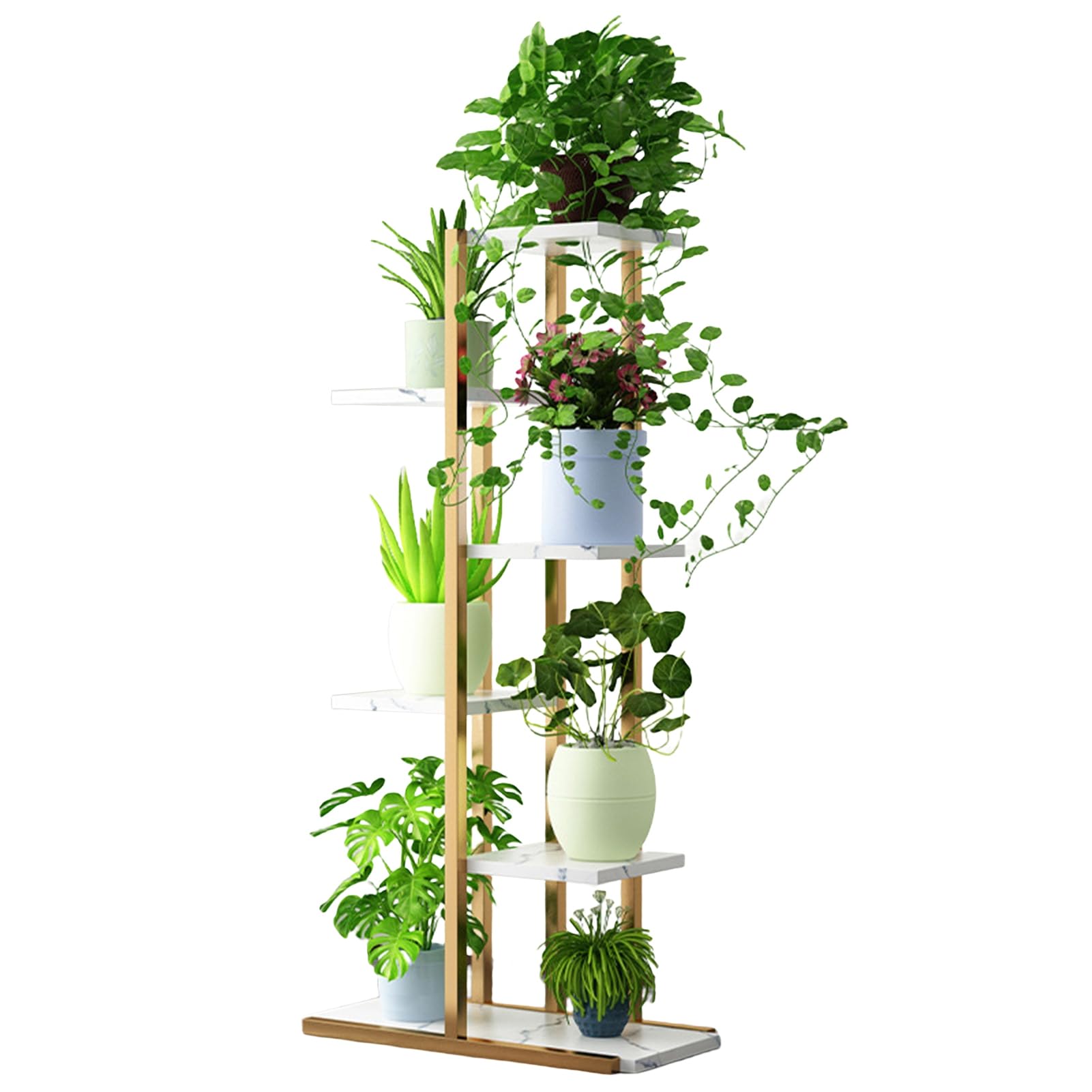 Chiusuet Plant Stand Indoor Outdoor, 6 Tier Indoor Display Rack, Garden Plant Shelf Rack Holder, Metal Plant Stand Flower Pots, Plant Display Multi Tier Flower Shelves Stands White