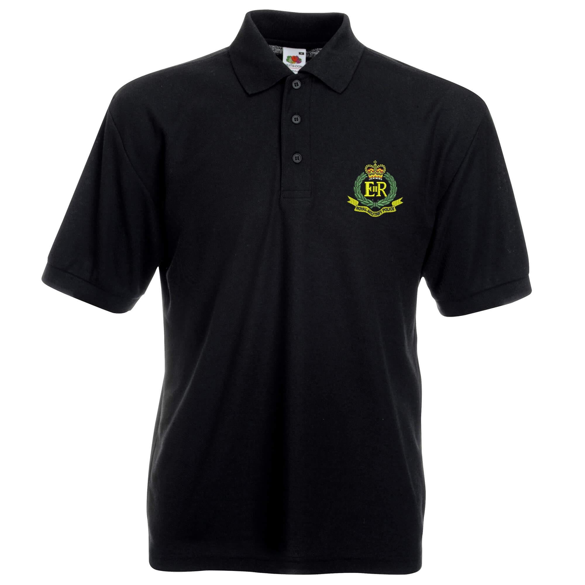 The Military Store Men's Black Royal Military Police Embroidered Polo Shirt, 3X Large