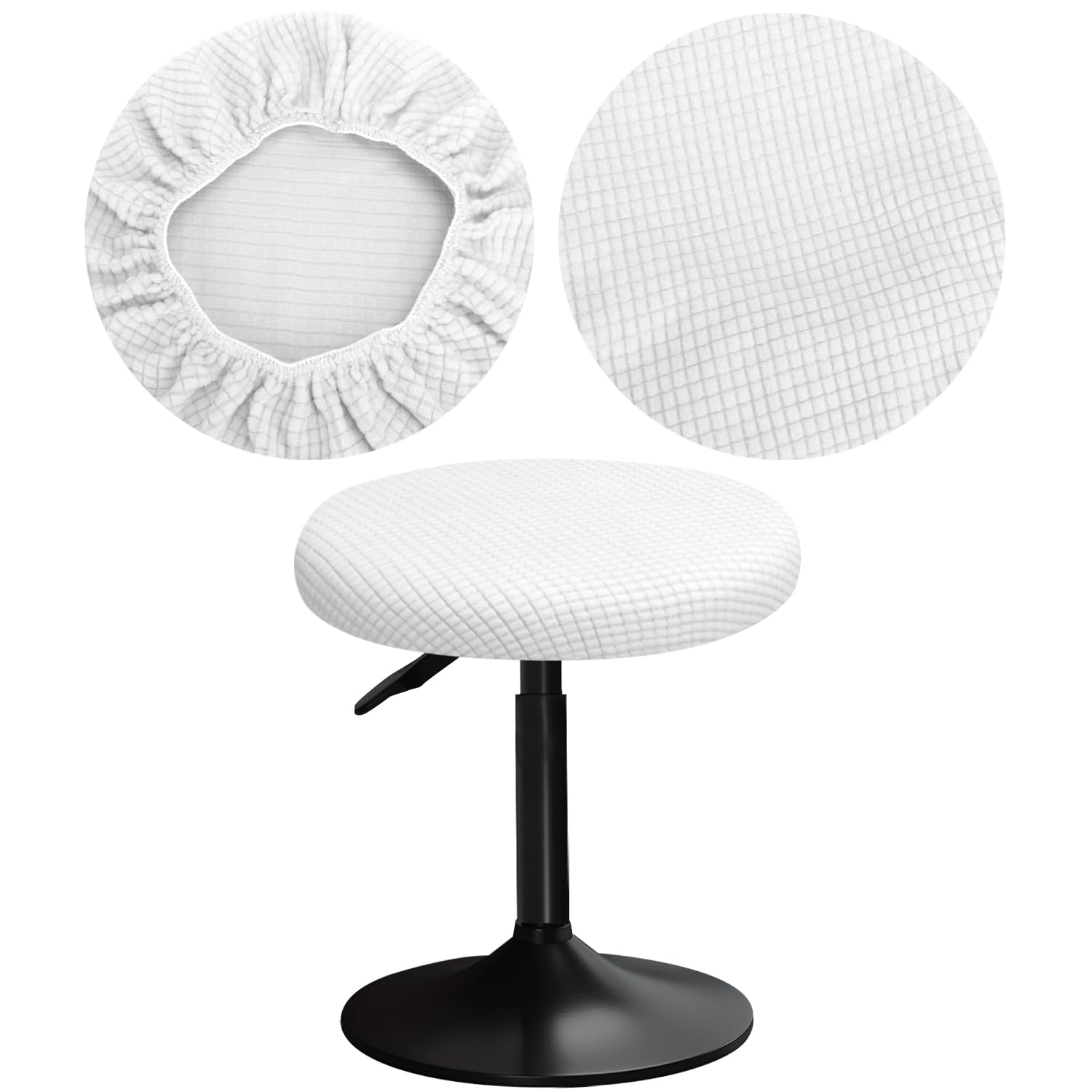 YINGAYOU Stool Covers Round 12-16" Bar Stool Seat Covers Round with Plush Squares