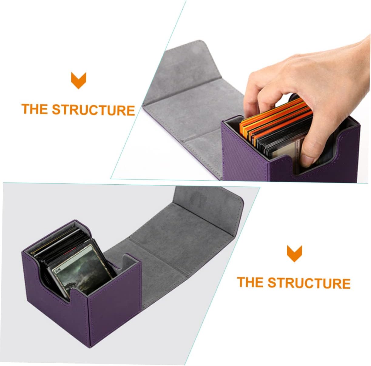 Kisangel Game Cards Pu Leather Storage Case Organizer for Card Decks Lightweight and Portable Design for Home Travel Use image 3