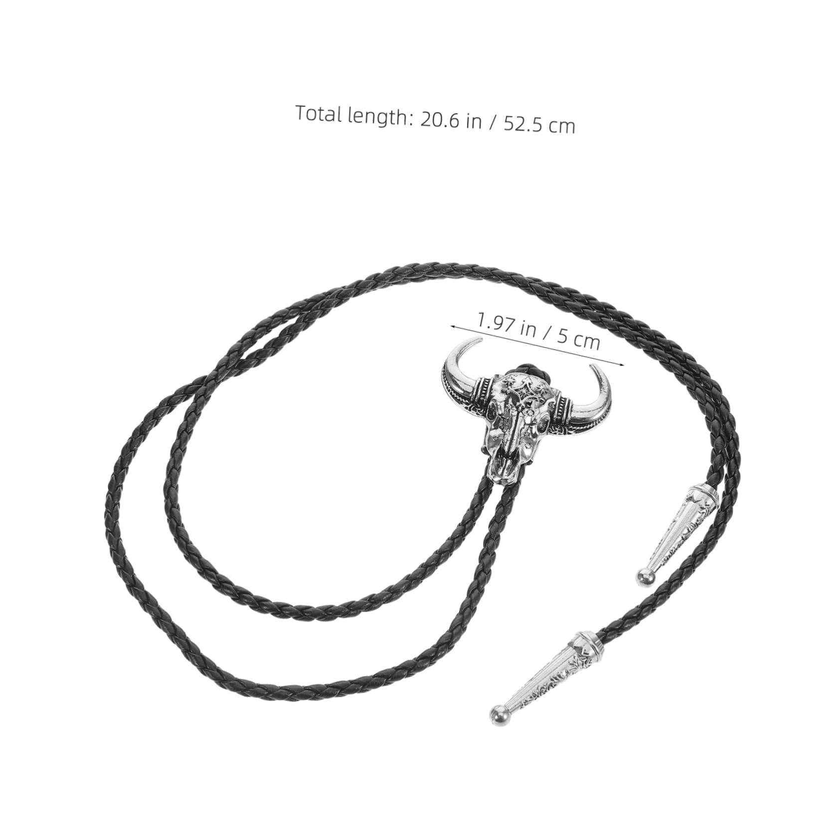 Bolo Tie Adjustable Bull Shaped Western Necklace for Men and Women Faux Leather Unique Design for Outfits and Various Occasions
