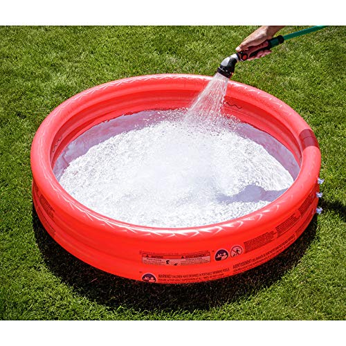 Shopping Hero Planschbecken 122x25cm von Bestway, 3 aufblasbare Ringe, für Kinder ab 2 Jahren, inkl. 100 selbstschließenden Wasserbomben, weicher Boden, für Garten, Balkon, Terrasse (Rot)