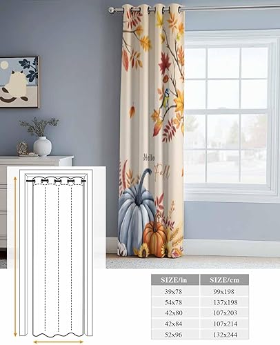 Miniatura 9 de BOBOWUNY Cortinas opacas para puerta de Acción de Gracias para puerta, con aislamiento térmico para armario, sala de estar, dormitorio, divisor