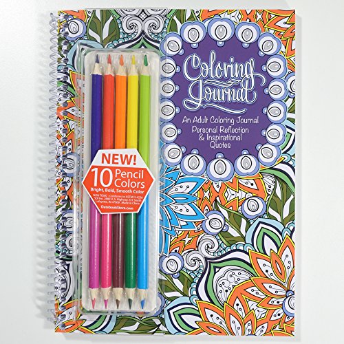 School Datebooks Adult Coloring Journal - Includes Colored Pencils - an Adult Coloring Journal with Inspirational Quotes - Spiral Bound - 6.625