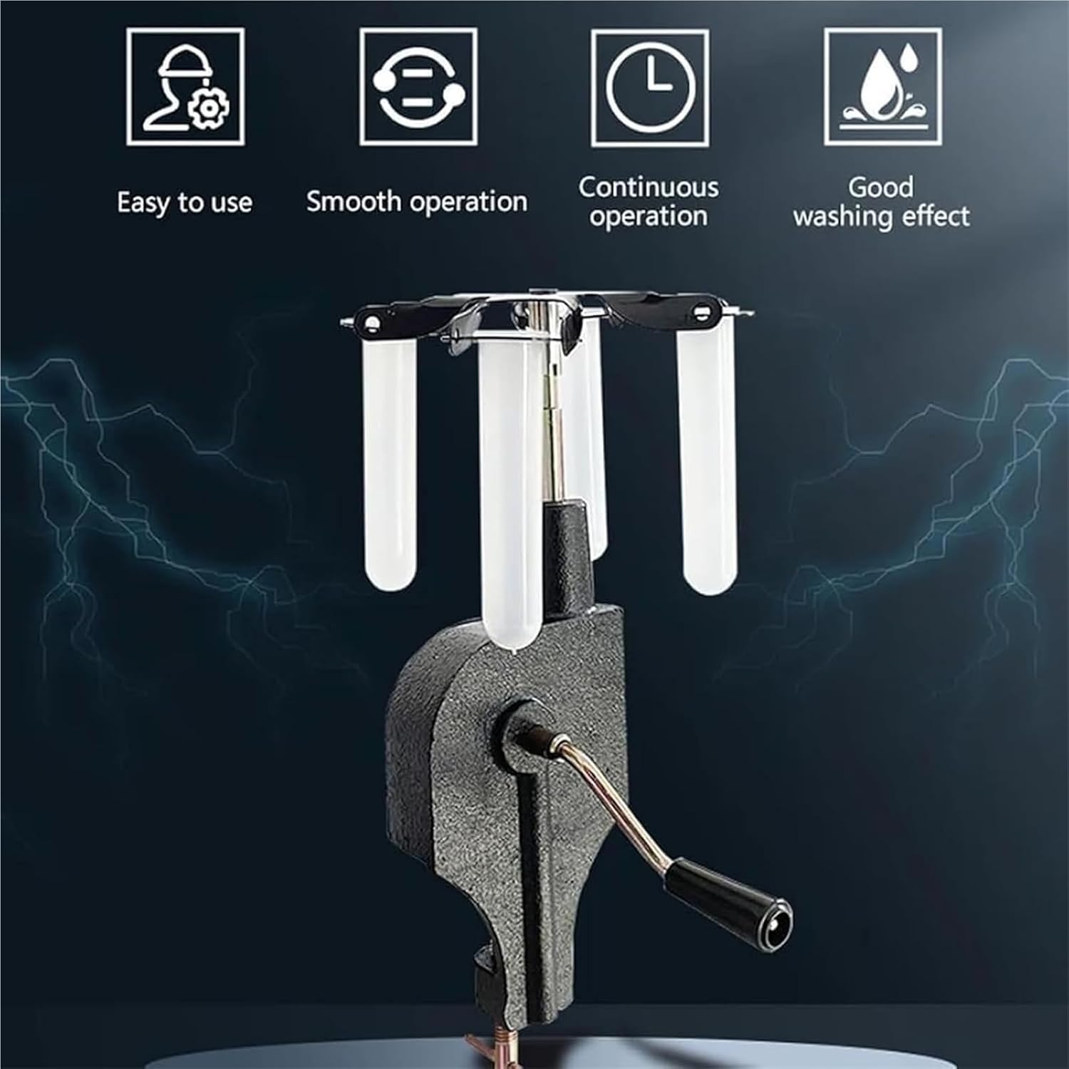 Hand Crank Centrifuge Machine, 1800 RPM Manual Centrifugal Precipitator with 4 x 15ml Tubes, Table-Mountable for Science Experiments and Teaching