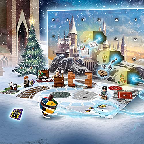 LEGO 76390 Harry Potter Adventskalender 2021, Weihnachtskalender, Kinder ab 7 Jahren mit 6 Minifiguren und Spielbrett – Bild 6