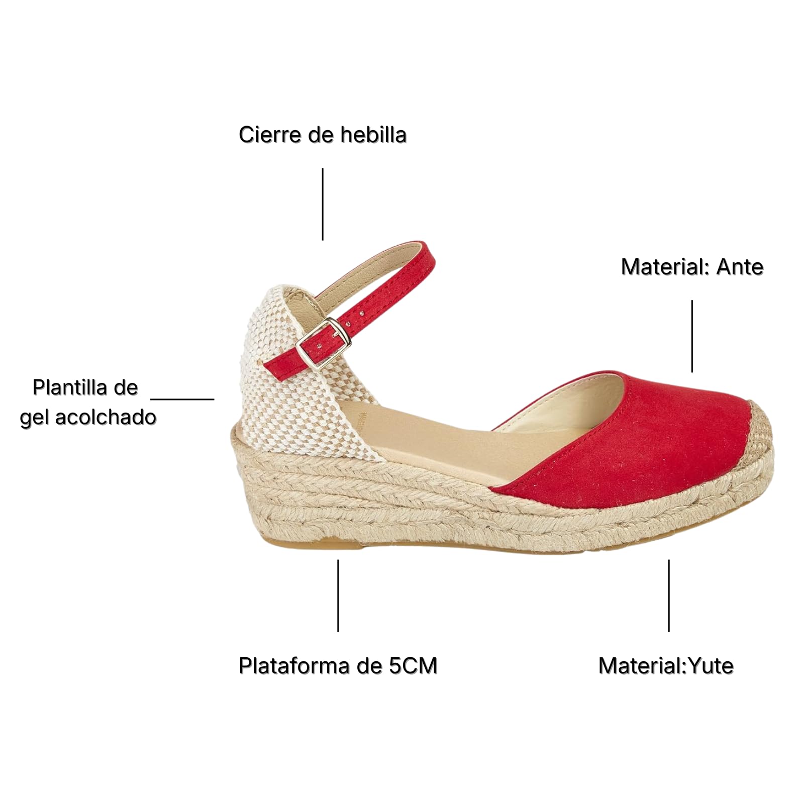 Handgefertigte Keil-Espadrilles Damen 5 cm Keilabsatz– Made in Spain | Sandalen aus Natur-Jute mit ergonomischem Fußbett – Atmungsaktiv & Nachhaltig für Sommer, Hochzeit & Büro