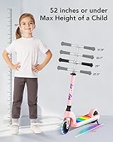 Vista 17 de ANHAO Patinete eléctrico para niños de 6 a 12 años (principalmente de 6 a 10 años), scooter eléctrico para niños con altura ajustable, scooter